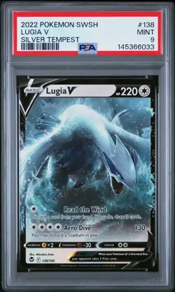 2022 POKEMON SWORD & SHIELD SILVER TEMPEST #138 LUGIA V PSA 9 - Image 1