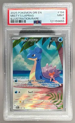 121159655 Misty's Lapras 2025 Pokemon Destined Rivals #194/182 PSA 9 - Image 1