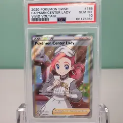 Pokemon TCG Pokemon Center Lady Vivid Voltage 185/185 Holo Full Art PSA 10 - Image 1