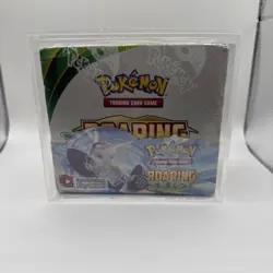 XY Roaring Skies Booster Box New Factory Sealed 2015 + ACRYLIC BOX (Small Tear) - Image 1