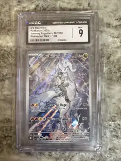 CGC Mint 9 - N's Reshiram 167/159 Illustration Rare - Journey Together Pokemon - Image 1
