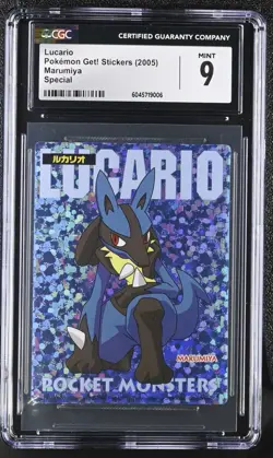 Pokemon Lucario Marumiya Get! Sticker 2005 CGC 9 Mint POP 1 Japan - Image 1