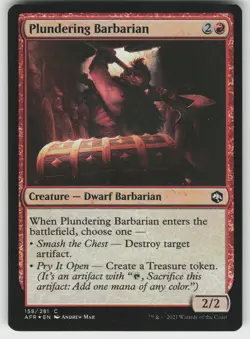 Plundering Barbarian Foil C Adventures in the Forgotten Realms 158 MTG - Image 1