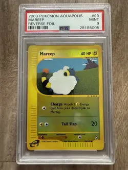 Pokemon 2003 Mareep 93/147 Aquapolis Reverse Holo Foil PSA 9 MINT - Image 1