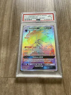 Pokemon 2017 Zoroark GX 77/73 Shining Legends Rainbow Secret Rare PSA 9 MINT - Image 2