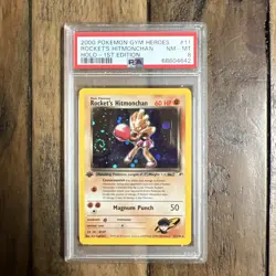 2000 POKEMON GYM HEROES HOLO-1ST EDITION #11 ROCKET'S HITMONCHAN PSA 8 - Image 1