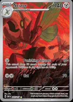 Pokemon 2023 Scizor 205/197 Illustration Rare Obsidian Flames GEM MINT PSA 10 - Image 1