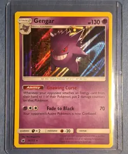 Pokemon Gengar Holo Rare Sun & Moon Crimson Invasion #38 38/111 NM - Image 1