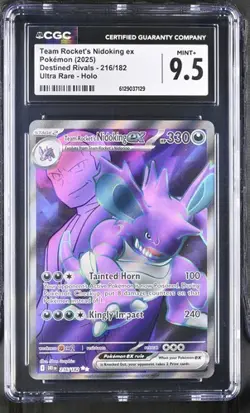 Team Rocket's Nidoking EX *CGC 9.5* Ultra Rare *Destined Rivals* #216 * Pokemon - Image 1