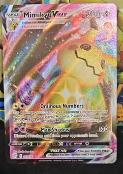 Pokemon TCG Mimikyu VMAX Brilliant Stars Full Art 069/172 Holo Rare Card NM - Image 1
