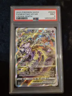 PSA 9 Mewtwo Vstar GG44/GG70 Sword Shield Crown Zenith Galarian Gallery POKEMON - Image 1