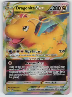 Dragonite VSTAR 050/078 Holo VSTAR Rare Pokemon GO Pokemon Near Mint - Image 1