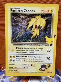 Rocket's Zapdos 15/132 Pokemon Celebrations Pokemon TCG NM 1194 - Image 1
