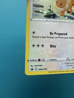 Eevee Pokemon Sword & Shield SWSH190 Cosmos Holo Black Star Promo NM 2632 - Image 4