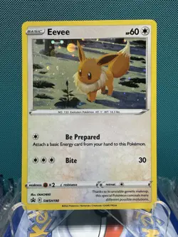 Eevee Pokemon Sword & Shield SWSH190 Cosmos Holo Black Star Promo NM 2633 - Image 1