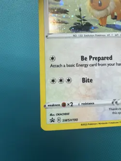 Eevee Pokemon Sword & Shield SWSH190 Cosmos Holo Black Star Promo NM 2633 - Image 4