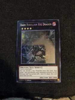 Dark Rebellion Xyz Dragon NECH-EN053 Ghost Rare 1st Edition Yu-Gi-Oh NM - Image 1