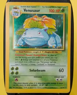 Venusaur 15/102 Base Set Holo Rare 1999 WOTC Pokemon Card - MP - Image 1
