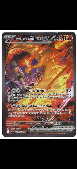 Pokemon TCG Moltres EX Team Rockets Card 229/182 Sir Destined Rivals - Image 1