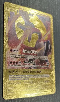 Pokemon Ho-ho GX 1190hp Gold Foil Fan Art Collector Card TCG - Image 2