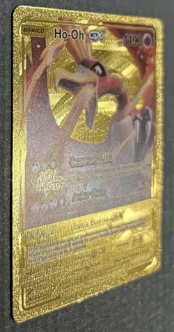 Pokemon Ho-ho GX 1190hp Gold Foil Fan Art Collector Card TCG - Image 3
