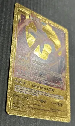 Pokemon Ho-ho GX 1190hp Gold Foil Fan Art Collector Card TCG - Image 4