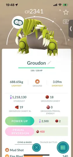 Pokemon Go (Stage 37) legendary Groudon ( 28Legendarys ) ( 36 Shinys)(1.2 M ) - Image 2