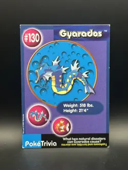 Gyarados #130 Pokemon Poketrivia MewTwo Movie Card Burger King Vintage - Image 1