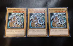 3x Blue-Eyes White Dragon SDDC-EN004 Common Yugioh Card Playset MP - Image 1