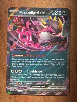 Pokemon TCG Fezandipiti EX 142/217 Ascended Heroes Double Rare NM Card - Image 1
