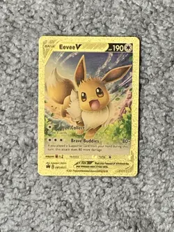 Eevee V HP190 Collect Blackstar Promo Gold Foil Fan Art Display Card NM! - Image 1