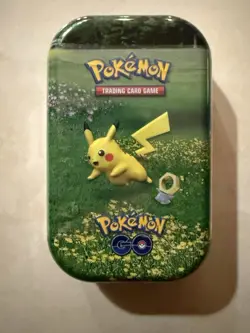 Pokemon TCG: GO Mini Tin - Pikachu 2 Booster Packs, 1 Art Card New/Sealed - Image 1