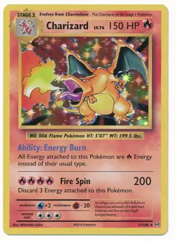 2016 POKEMON XY EVOLUTIONS CHARIZARD HOLO #11/108 NEAR MINT - Image 1