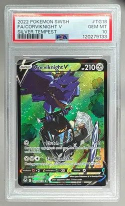 9133 Corviknight V 2022 Pokemon Sword & Shield Silver Tempest #TG18 Holo PSA 10 - Image 1