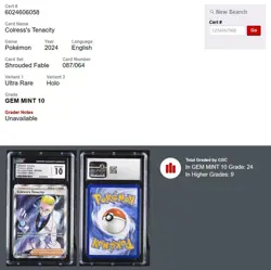 Colress's Tenacity Ultra Rare 087/064 Pokemon Shrouded Fable English CGC 10 - Image 3