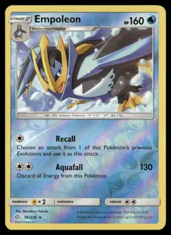 Empoleon 56/236 Rare Cosmic Eclipse Pokemon Reverse Holo Near Mint - Image 1
