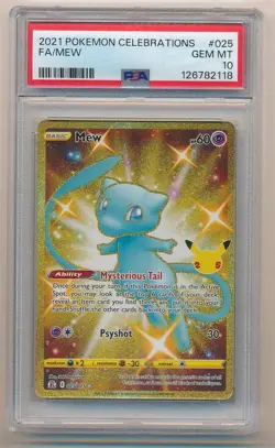 2021 POKEMON CELEBRATIONS FULL ART MEW #025 PSA 10 GEM MINT - Image 1