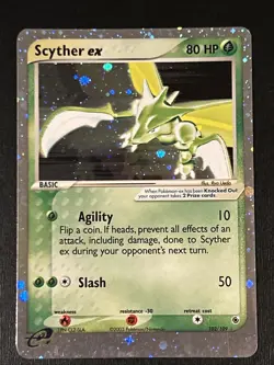 Scyther EX 102/109 Ruby and Sapphire Holo Pokemon LP - Image 1