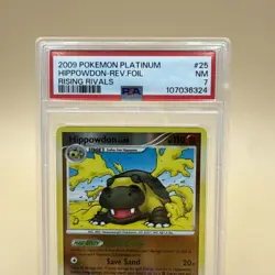 2009 Pokemon Platinum Rising Rivals Hippowdon Reverse Holo Foil #25 PSA 7 NM - Image 2