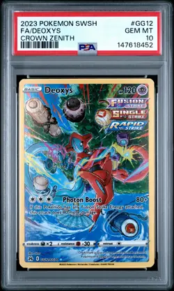 2023 POKEMON SWORD & SHIELD CROWN ZENITH #GG12 FULL ART/DEOXYS PSA 10 - Image 1