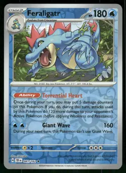 Feraligatr 041/162 Rare Reverse Holo NM Pokemon SV05: Temporal Forces - Image 1