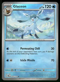 Glaceon (Poke Ball Pattern) 025/131 Rare Holo NM Pokemon SV: Prismatic Evolution - Image 1