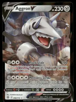 Aggron V 096/172 Ultra Rare Holo NM Pokemon SWSH09: Brilliant Stars - Image 1