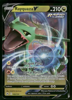 Rayquaza V 100/159 Ultra Rare Holo NM Pokemon Crown Zenith - Image 1