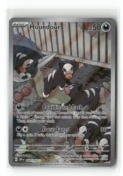 Pokemon TCG Obsidian Flames #204/197 Houndour Illustration Rare - Image 1