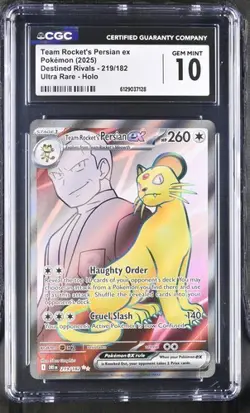 Team Rocket's Persian EX *CGC 10* Ultra Rare *Destined Rivals* #219 * Pokemon - Image 1