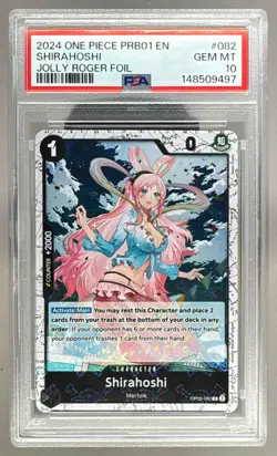 148509497 Shirahoshi 2024 One Piece The Best #OP05-082 Jolly Roger Foil PSA 10 - Image 1