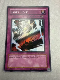 SABER HOLE GERMAN SUPER RARE ABPF-EN073 DE073 MODERATE PLAY YUGIOH - Image 1