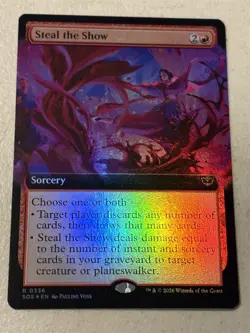 mtg borderless foil Steal the Show, Secrets of Strixhaven, unplayed - Image 1