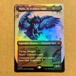 MTG ~ FOIL ~ Maha, Its Feathers Night ~ Borderless ~ Bloomburrow BLB ~ 0289 ~ NM - Image 1